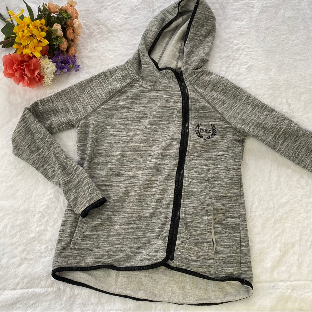 PINK Victoria's Secret Gray Full Zip Sweatshirt